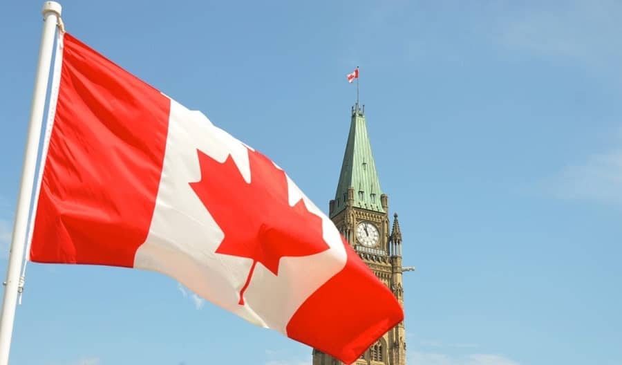 Canada flag parlament