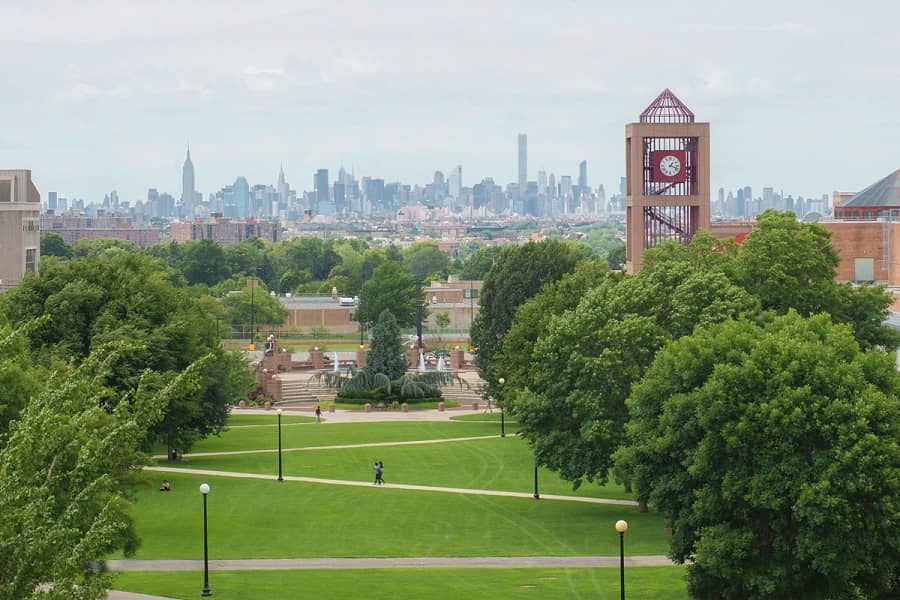 Queens College CUNY view NY skyline