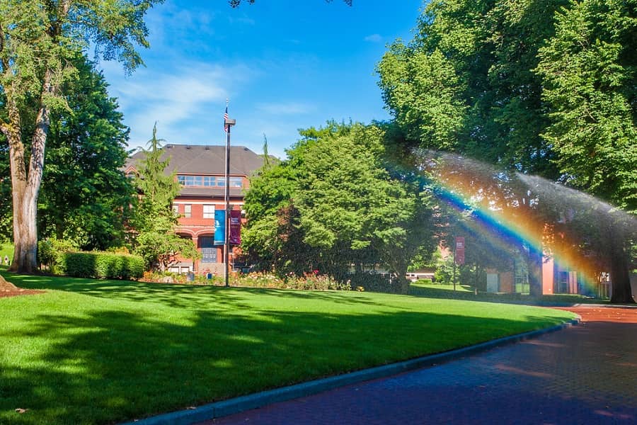 Seattle Pacific University campus rainbow