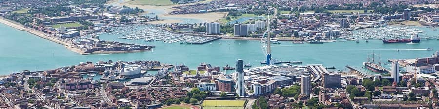 University of Portsmouth aerial view