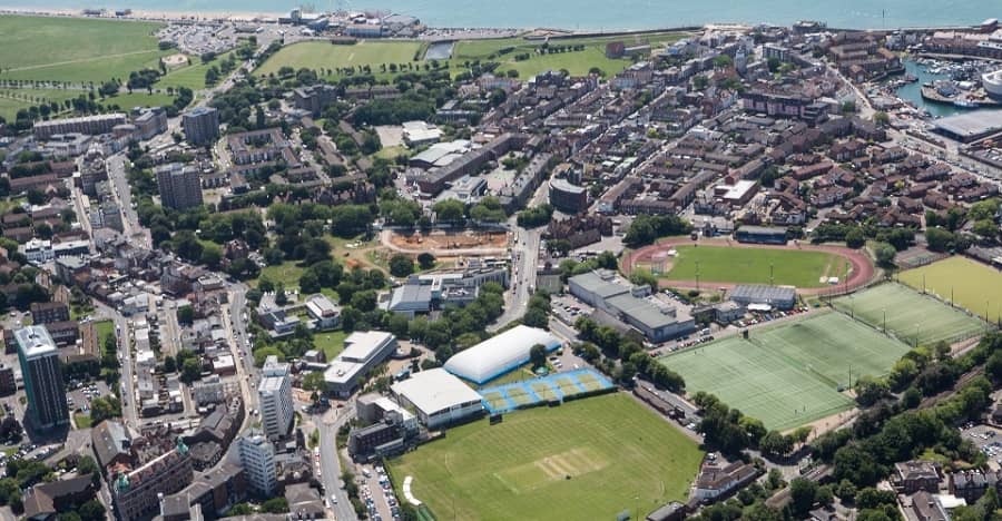 University of Portsmouth aerial view2