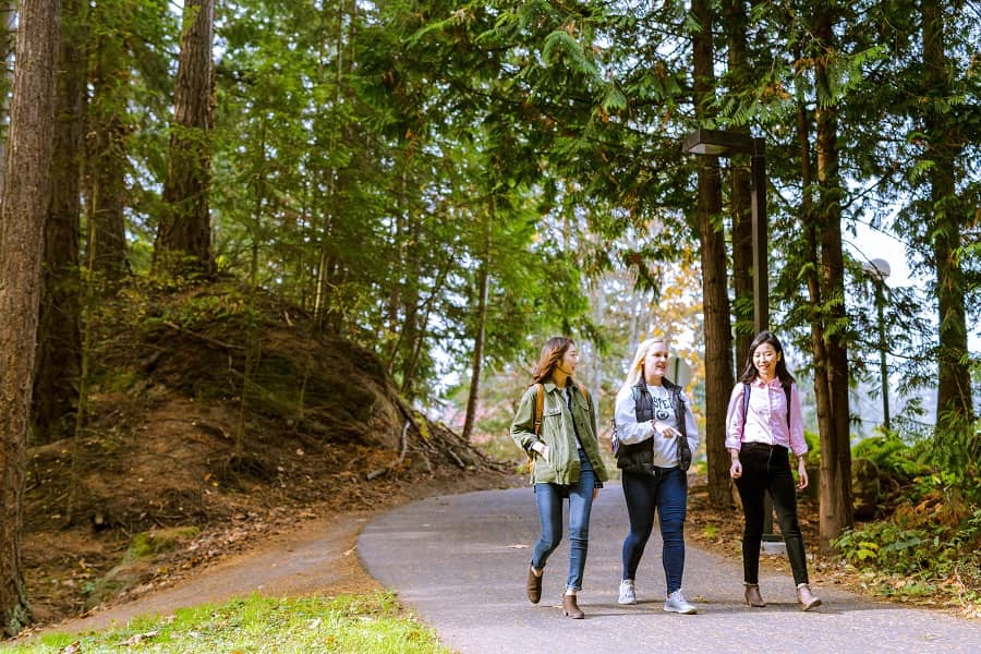 Western Washington University walking students